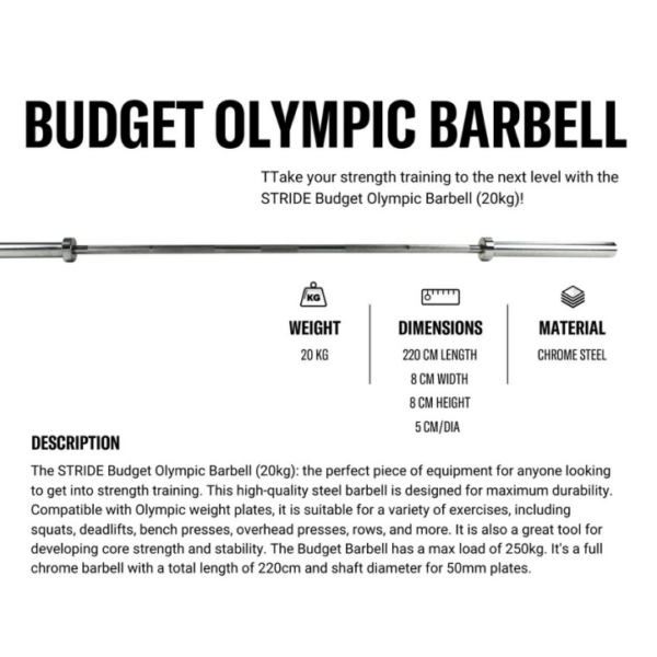 Budget Olympic barbell (20KG) - Afbeelding 5